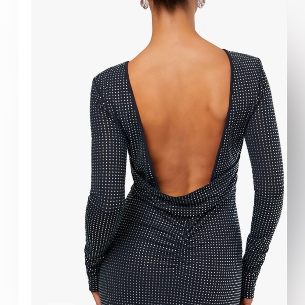 🌸 We Wore What Backless Crystal Spandex Gown Size 2 New